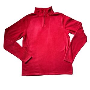 Lands’ End red 1/4 zip fleece
